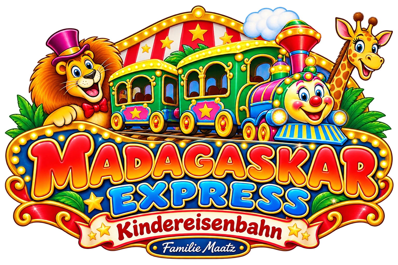 Logo Madagaskar Express – Kindereisenbahn Familie Maatz